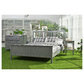 HEMNES Bed frame with mattress, grey stained/Valevåg, 160x200 cm