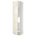 METOD High cab for fridge with 3 doors, white/Bodbyn off-white, 60x60x240 cm