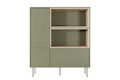 High Cabinet with 2 Doors & Drawer Desin 120, olive/nagano oak