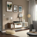 EKET Media storage combination, white/brown walnut effect, 175x35x35 cm