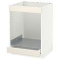 METOD/MAXIMERA Base cab for hob+oven w drawer, white, Bodbyn off-white, 60x60 cm