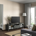 BESTÅ TV bench, dark grey Sindvik/Lappviken/Stubbarp dark grey, 180x42x48 cm