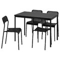 SANDSBERG / ADDE Table and 4 chairs, black/black, 110x67 cm