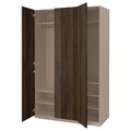 PAX / STORKLINTA Wardrobe combination, grey-beige/dark brown stained oak effect, 150x60x236 cm
