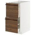 METOD/MAXIMERA Base cb 2 fronts/2 high drawers, white/Stensta dark brown ash veneer, 40x60 cm