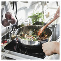 MIDDAGSMAT Sauté pan with lid, clear glass/stainless steel, 24 cm