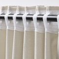 GINSTMOTT Curtains, 1 pair, beige/with heading tape, 145x300 cm