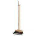 VINDSIKT Dustpan/broom, bamboo/grey-green