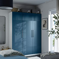 PAX / FYRUDDEN Wardrobe combination, white/blue, 150x60x201 cm