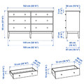 IDANÄS Chest of 6 drawers, white, 162x95 cm