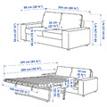 VIMLE 2-seat sofa-bed, with wide armrests/Saxemara light blue