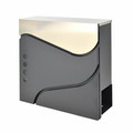 Modern Wall-Mount Letterbox, Anthracite/Silver, 370x370x105mm
