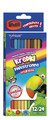 Triangular Colouring Pencils Double-sided 12 Pencils 24 Colours + Sharpener