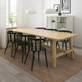 MÖCKELBY / IKEA PS 2012 Table and 6 chairs, oak, black, 235x100 cm