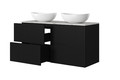 Wall-mounted Wash-basin Cabinet MDF Nicole 60cm, matt black