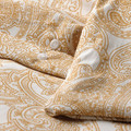 JÄTTEVALLMO Duvet cover and pillowcase, yellow/white, 150x200/50x60 cm