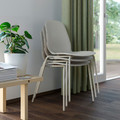 SKÅLSTA Table and 4 chairs, light grey-beige straight light grey-beige/plastic beige tubular metal/light grey-beige, 140x80 cm