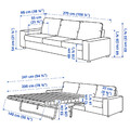 VIMLE 3-seat sofa-bed, with wide armrests/Hallarp grey