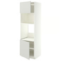 METOD Hi cb f oven/micro w 2 drs/shelves, white/Aspudden light grey, 60x60x200 cm