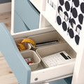 KALLAX Shelving unit, with 4 drawers white/light grey-blue wave shaped, 77x77 cm