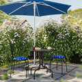 LÄCKÖ Table+2 chairs, outdoor, grey/Klösan dark blue, 70 cm