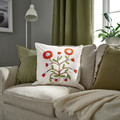 FACELIOR Cushion cover, white/embroidery dark orange, 50x50 cm