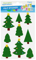 CRAFT WITH FUN Self-Adhesive Felt Christmas Tree Decorations, 9 pcs