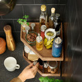 NÅLBLECKA Corner shelf, metal/bamboo for kitchen countertop