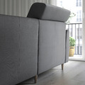 SLATORP 3-seat sofa with chaise longue, Hakebo dark grey