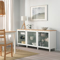 BESTÅ Storage combination with doors, white, Ostvik/Kabbarp white clear glass, 180x42x76 cm