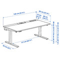MITTZON Desk sit/stand, electric birch veneer/white, 140x60 cm