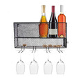 Mini Bar Wall Shelf Parima, black