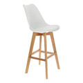 Bar Stool Norden Wood, high, PP, white