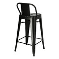 Bar Stool Paris Back Short 66cm, black