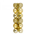 Mini Christmas Tree Bauble Ornaments, Gold, Pack of 12