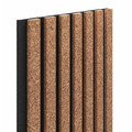 Lamella Wall Panel Vertical Line 300 x 2650 mm, black/cork, felt