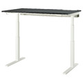 MITTZON Desk sit/stand, electric black stained ash veneer/black white, 140x80 cm