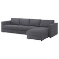 VIMLE Cover 4-seat sofa w chaise longue, Gunnared medium grey