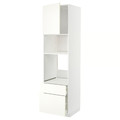METOD / MAXIMERA High cab f oven/micro w dr/2 drwrs, white/Vallstena white, 60x60x220 cm