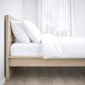 MALM Bed frame, high, white stained oak veneer/Lönset, 140x200 cm