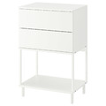 PLATSA Chest of 2 drawers, white, Fonnes, 60x42x91 cm