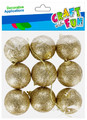 Craft Christmas Baubles 51mm, styrofoam, 9pcs, gold