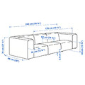 STOCKHOLM 2025 3-seat sofa, Djurmo grey/white