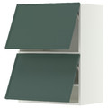 METOD Wall cabinet horizontal w 2 doors, white/Aspudden dark grey-green, 60x80 cm