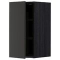 METOD Wall cabinet with shelves, black/Nickebo matt anthracite, 30x60 cm