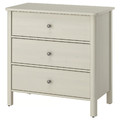 STOREMOLLA Chest of 3 drawers, light grey-beige stained, 93x50x91 cm