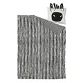 NATTHÄGER Duvet cover and pillowcase, black white/zebra, 150x200/50x60 cm