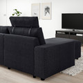 VIMLE 3-seat sofa with chaise longue, with headrest with wide armrests/Saxemara black-blue