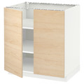 METOD Base cabinet with shelves/2 doors, white/Askersund light ash effect, 80x60 cm