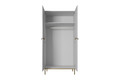 Wardrobe Nicole 100 cm, matt white, gold legs